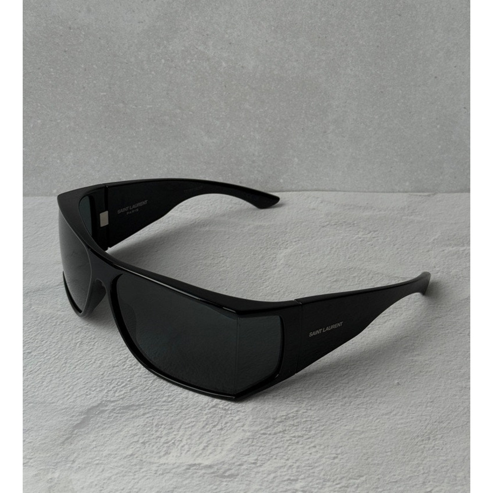 NEW Saint Laurent SL806 Wrap Oversized Black Sunglasses